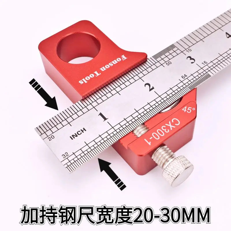 TEBAK W-63 Woodworking Scratching Tool Set with Magnet SS Ruler 45 Degrees 60 Degrees 90 Degrees