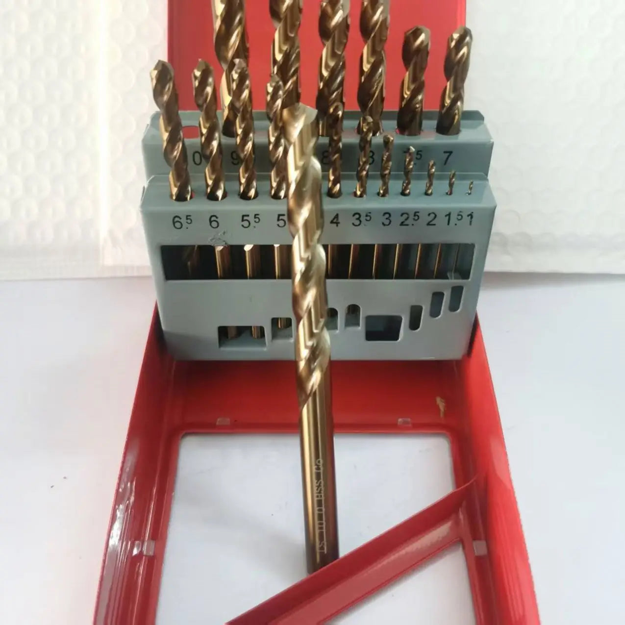 Iron Box 19PCS Din338 1.0-10mm M35 HSS Roast Yellow Cobalt Twist Drill Bit for Stainless Steel and Hard Metal Steel Drilling