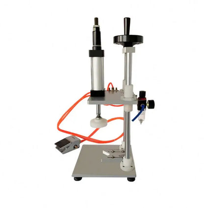 TEBAK High Efficiency Stainless Steel Beer Cosmetics Plastic Bottle Cap Small Pneumatic Capping Machine With Foot Switch