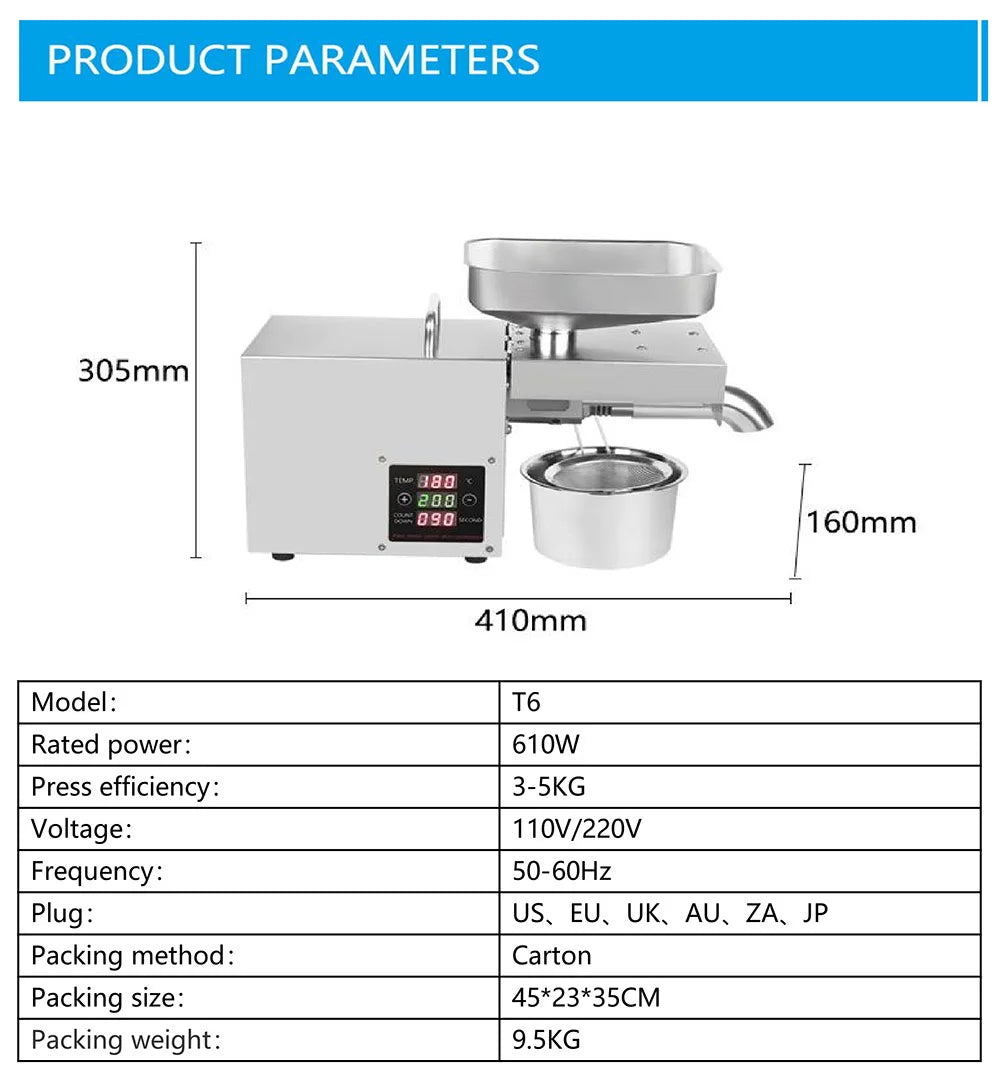 TEBAK Competitive Price Sesame Food Oil Extruding Machine for Small Business