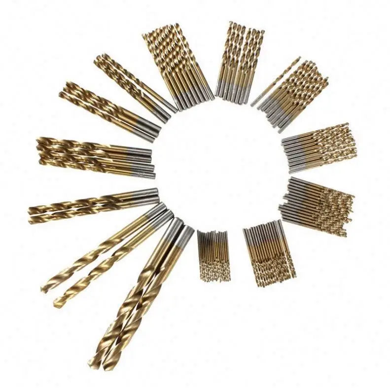 TEBAK Wholesale Customized 99 PCS Straight Shank HSS Titanium Coating Twist Drills Bits Set