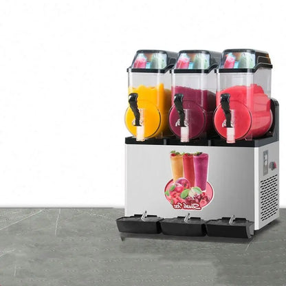 TEBAK Electric Granita Ice Double Tank Frozen Drink Machine Commercial Slush Making Machine Soft Drink Slushy Margarita Mesin
