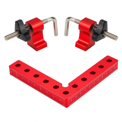 TEBAK W-20 90 Degrees L-Shaped Auxiliary Fixture Splicing Board Positioning Square Angle with Clamp Fixed Clip Ruler Carpenter