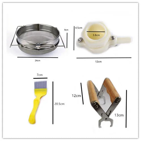 TEBAK Hot-selling Beekeeping Tools, Honey Filter, Double-layer Screen, Stainless Steel Honey Collection Starter