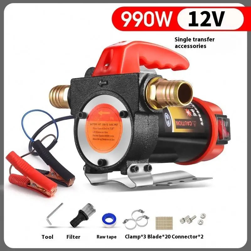 TEBAK Electric Fuel Transfer DC 12V/24V/AC 220V Car Fuel Pump Diesel Light Kerosene Electric Fuel Pump 12v Oil Transfer Pump