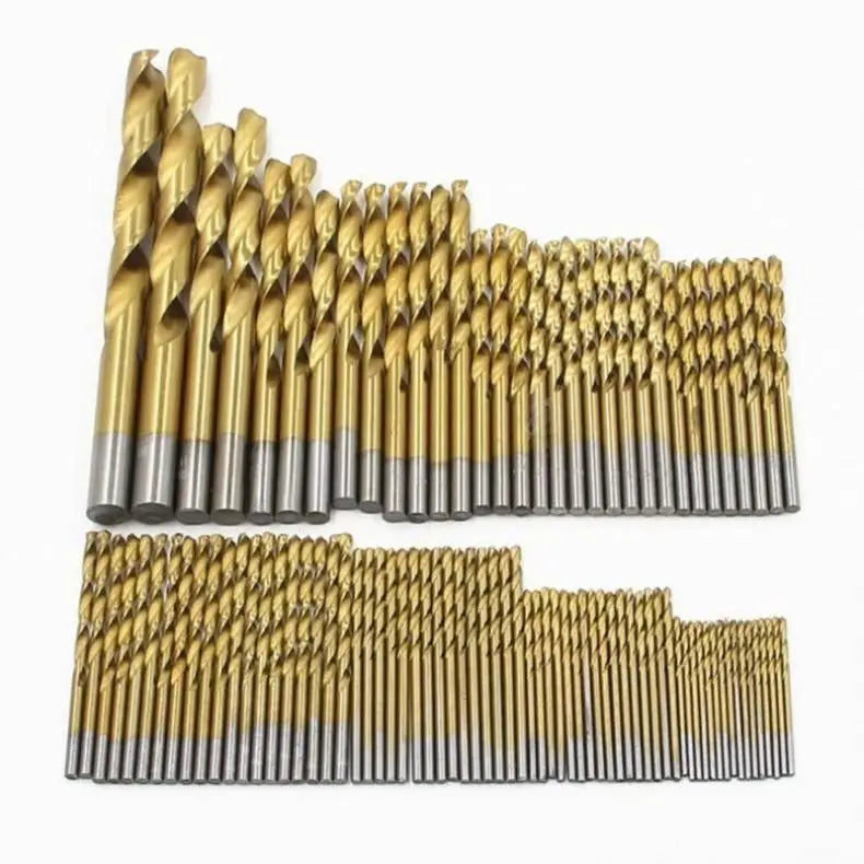 TEBAK Wholesale Customized 99 PCS Straight Shank HSS Titanium Coating Twist Drills Bits Set