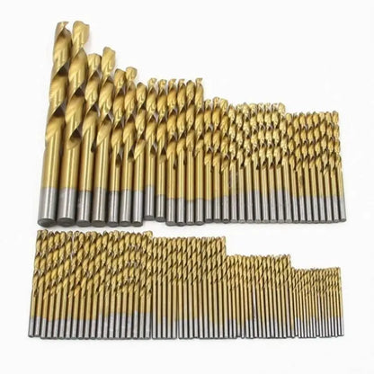 TEBAK Wholesale Customized 99 PCS Straight Shank HSS Titanium Coating Twist Drills Bits Set