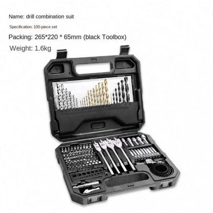 TEBAK Drill Bit Set for Wood Metal and Concrete Power Tools Kit Electric Drill Hand Tools Powerful Repair Parts