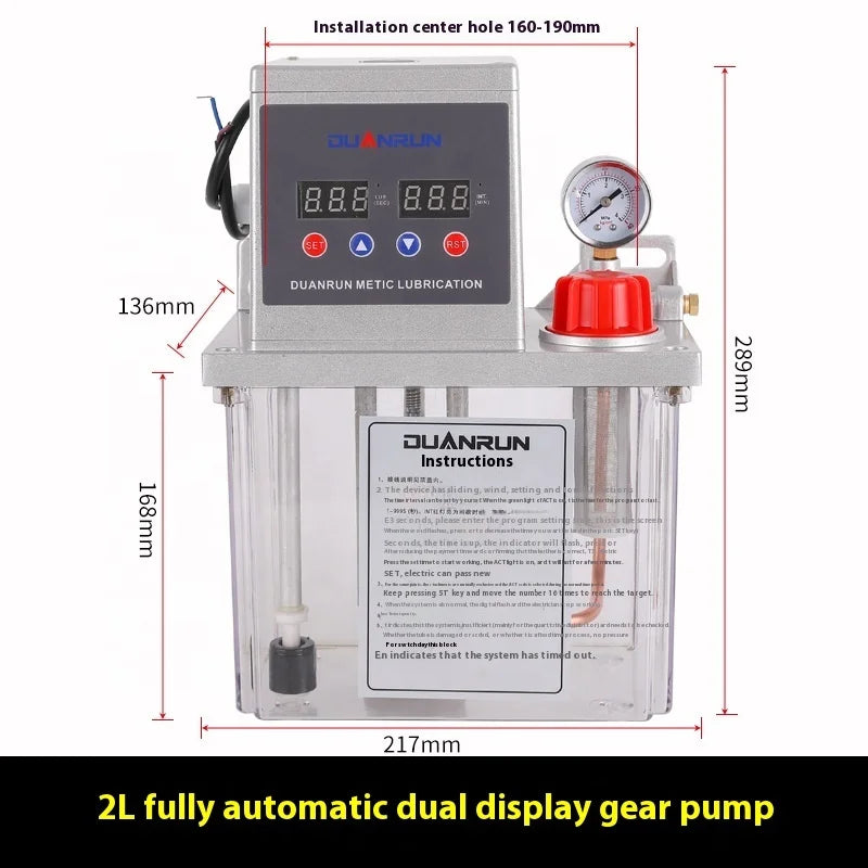 220V Gear oil pump 2L 4L Automatic Lubricator Grease Central Lubrication System Automatic Greaser