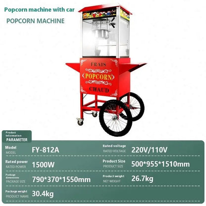Red Roof Commercial Electric Pop Corn Making Maker Customized Popcorn Machine Popcorn Machine 8oz Kettle Popcorn Machine