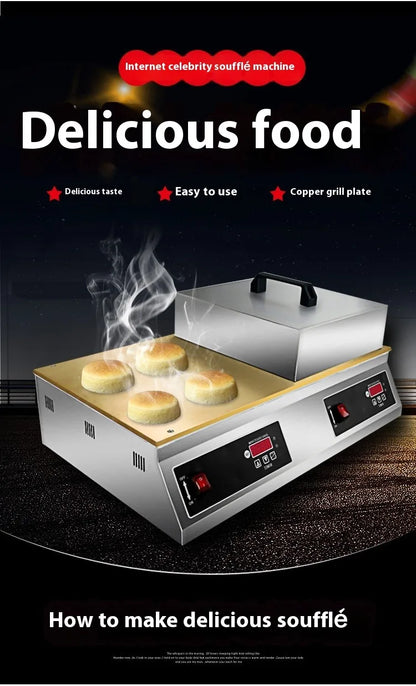 Multiple Stainless Steel Commercial Digital Electric Pancake Maker Snack Crepe Pancake Makers Automatic Souffle Pancake Machine