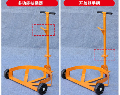 Factory Wholesale Low Tank Mechanical Oil Drum Truck Steel Model Moving Oil Drum Cart Drum Trolley