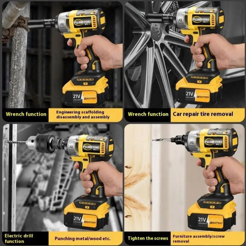 21V Cordless Impact Wrench 1/2 Inch Brushless Handheld Wrench Impact With Work Light Portable Impact Power Wrench Tools