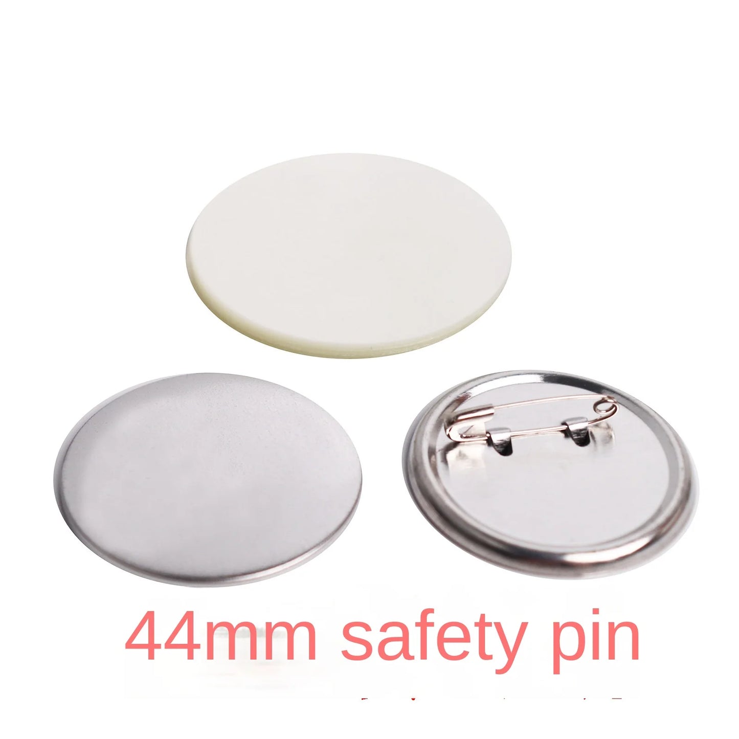 100sets 75/58/44/mm Button Raw Material Factory Round Shape Frosted Bottom Safety Pin Badge Blank  Badge Paper Clip Consumables