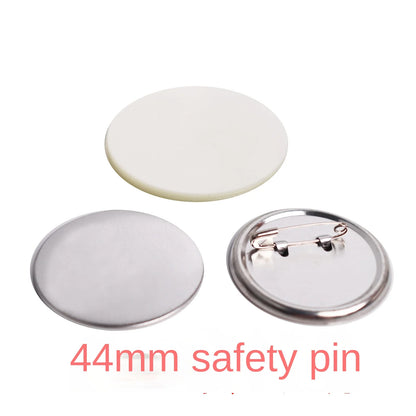 100sets 75/58/44/mm Button Raw Material Factory Round Shape Frosted Bottom Safety Pin Badge Blank  Badge Paper Clip Consumables