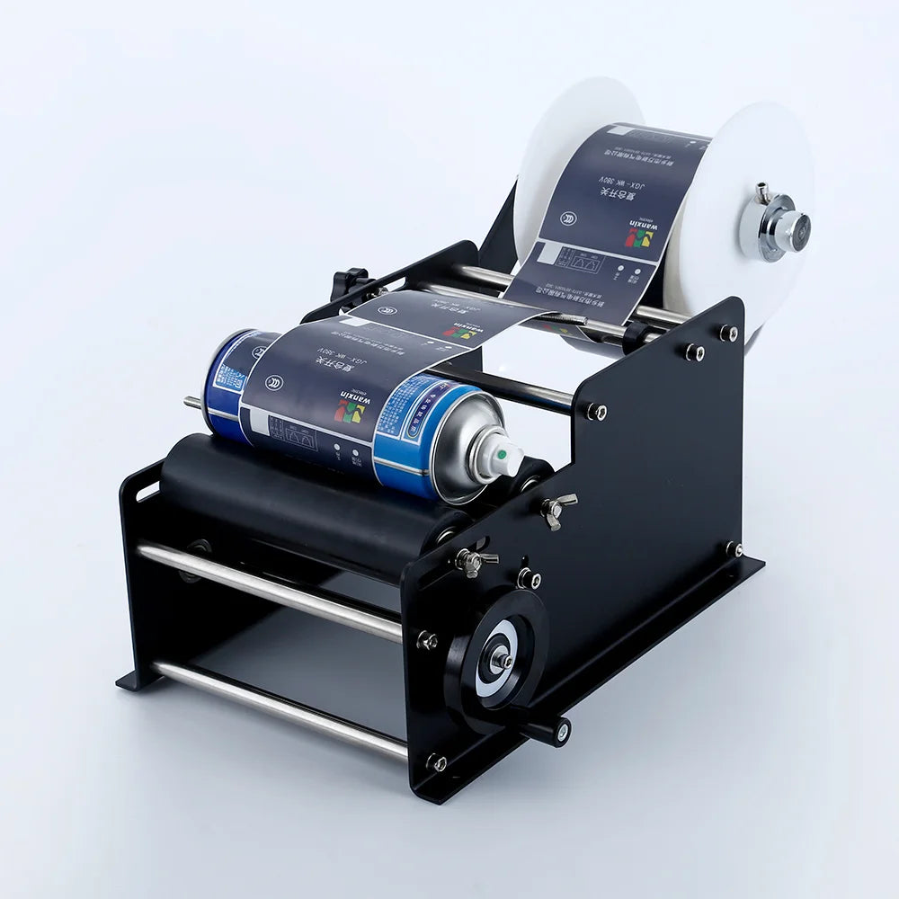 LT-20 Power-Free Small Manual Hand Labeling Machine for Round Plastic Metal and Glass Bottle Labeling, Sticker Labeling Machine