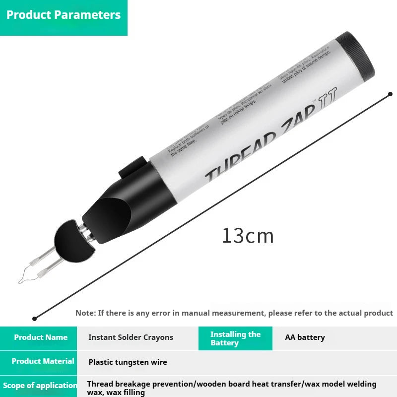 TEBAK Soldering Wax Pen Thread Cord Burner Burn Melt Tips Melting Welding Wax Pen for Jewelry Mould Wax Crayons Leather Craft