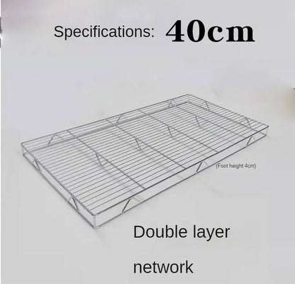 Household Upside Down Non-stick Black Carbon Steel Cake Bread Biscuit Baking Drying Net Cooling Rack
