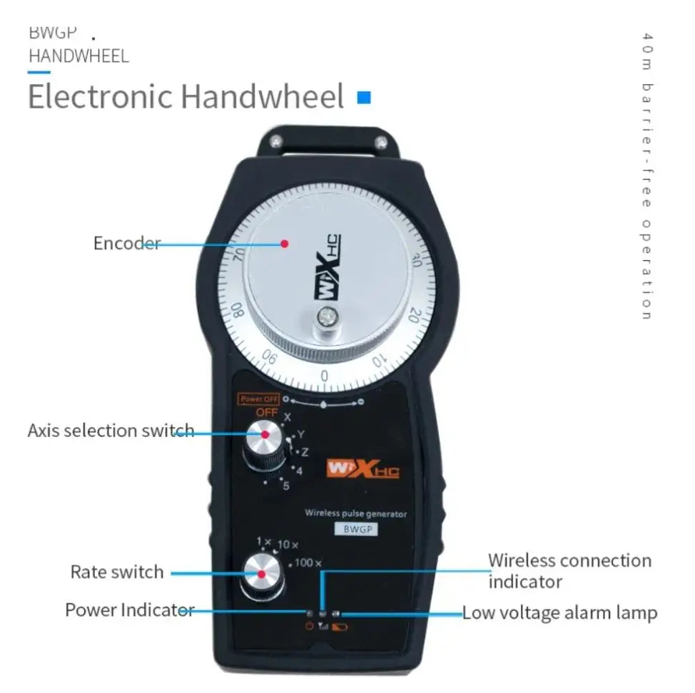 TEBAK Wholesale 5 Axis CNC Wireless Pendant Manual Hand Encoder Pulse Generator CNC Machine Hand Wheel MPG