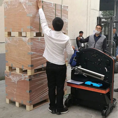 Semi-auto Pallet Portable Mobile Ergonomic Pallet Strapping System Plastic PP / PET Strap Feeding Machine Box Strapping Machine