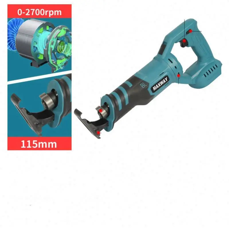 TEBAK Factory Sales Replacement Power Tools with Forward Reverse Function Cordless Drill 2.0Ah Cordless Reciprocate Saw Blade