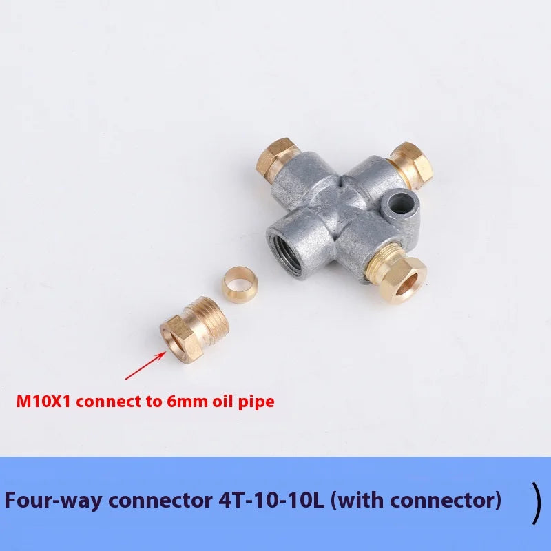 TEBAK Fixed Zinc Alloy Three-way/two-way/four-way Joint Distributor Oil Drain 4/6mm Oil Pipe M8 * 1 M10 * 1