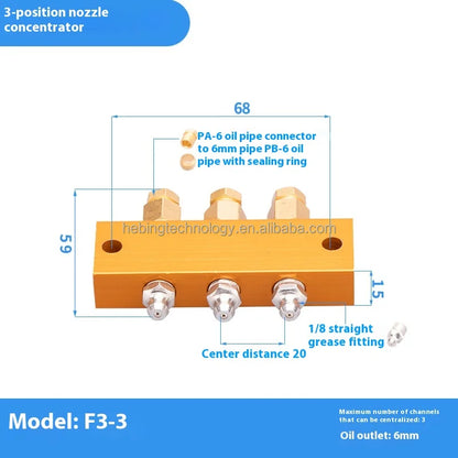 Pneumatic Adjustable Oil Distributor and Lubrication System Distribution Valve Pneumatic Plug in Connector Hose Air Distributor
