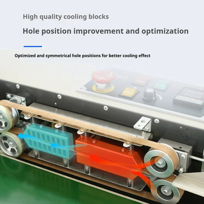 TEBAK Continuous Bag Band Sealer Machine Horizontal Continuous Aluminium Electric Heat Sealing Machine