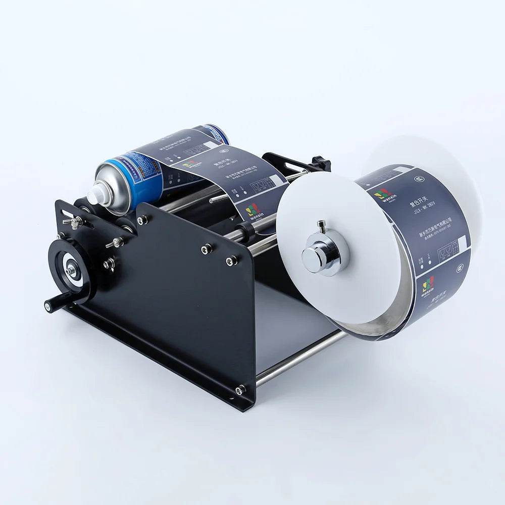TEBAK MT-30 Convenient Hand Operated Glass Plastic Aluminum Round Bottle Labeling Machine Manual Label Sticker Labeling Machine