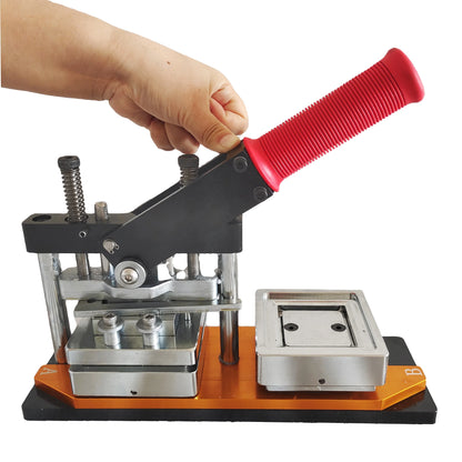 TEBAK Wholesale China Import  Metal Badge Making Machine Angular Corner High Quality Polyester Button Machine