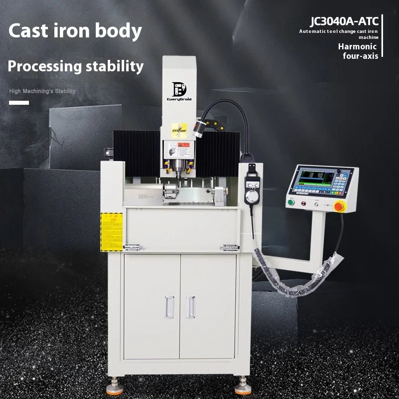 TEBAK JY-14 Full Cast Iron Finished CNC Engraving Machine With Rolling Base Optional Automatic Tool Change ATC 2.2KW