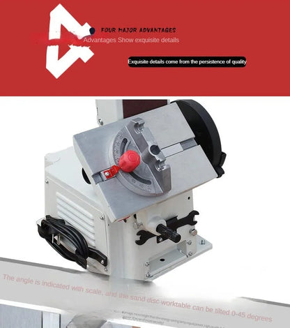 A 500W Vertical Small Desktop Polishing Abrasive Belt Machine Sand Belt Machinery for Woodworking