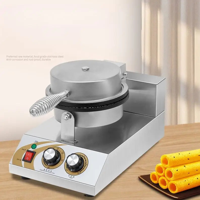 New Technology Stainless Commercial Double Cone Crispy Egg Roll Small Type Convenient Ice Cream Cone Machine Maker