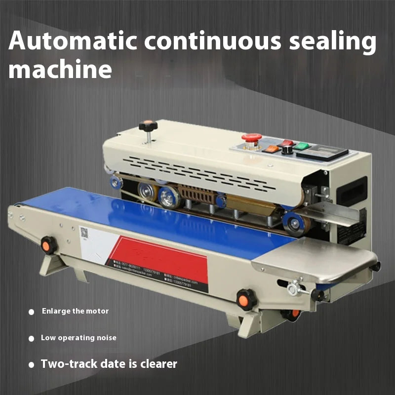 TEBAK Date Printed Automatic Vertical Continuous Plastic Sealer Machine Bag Sealing Machine for Plastic Bags