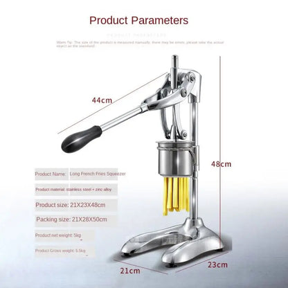 Commercial Stainless Steel Taiwan 30cm Long Hand Press Potato Chip Extruder/manual Pressure French Fries Making Machine