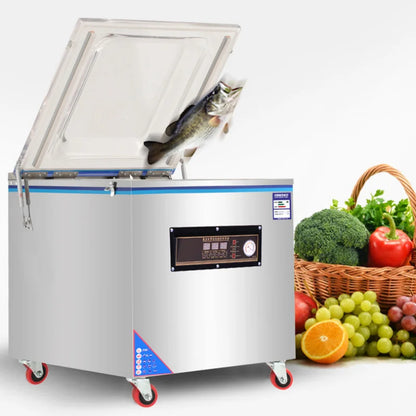TEBAK Frozen Chicken Packaging Vacuum Machine Double Chamber Packing Automatic Mini Cheese Seafood Meat Coffee Brick