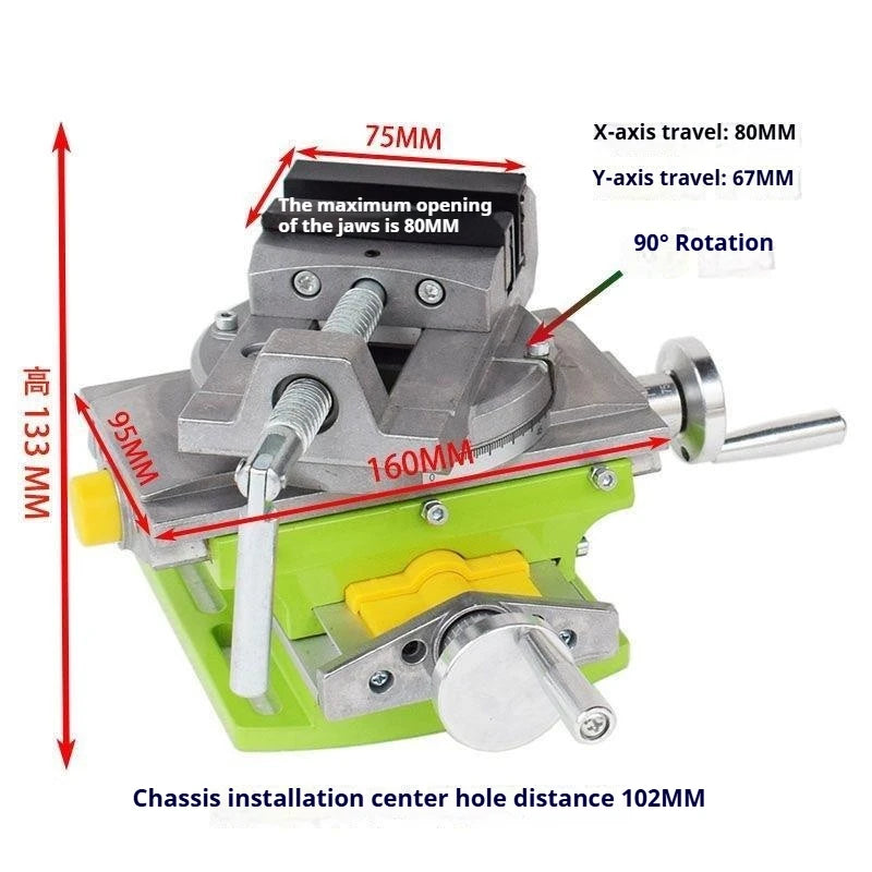Precision Heavy Duty Cross-nose Pliers Bench Drilling Machine Cross Slide Vise Vice Table Compound Worktable Bracket for Milling