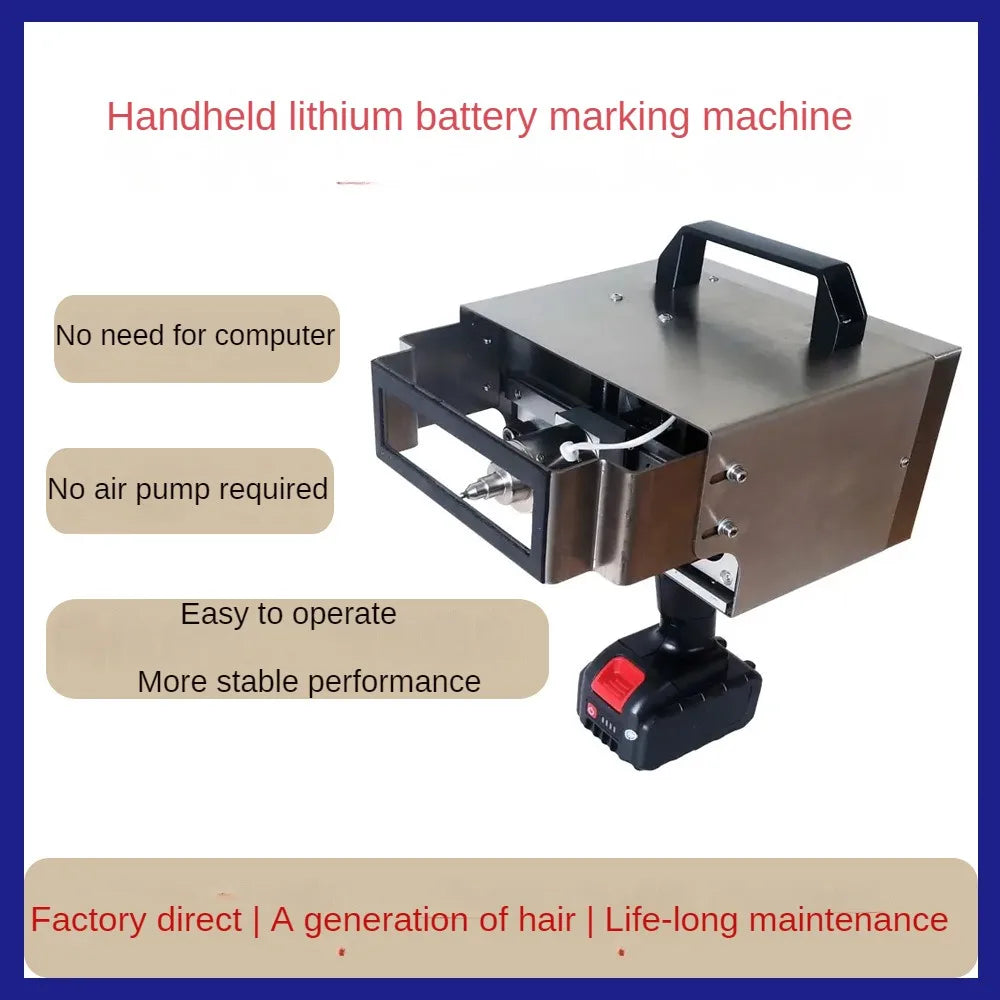 TEBAK Handheld Lithium Battery Marking Machine Marker for Automotive Chassis Frame Marking Code Serial Number