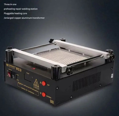 TEBAK TK-853 Lead Free Infrared Preheating Station PCB Desoldering BGA ESD Rework Station IR Preheater Station Gordak