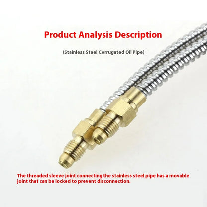 201/304 Stainless Steel Corrugated Flexible Metallic Hose With Brass Nuts Clip