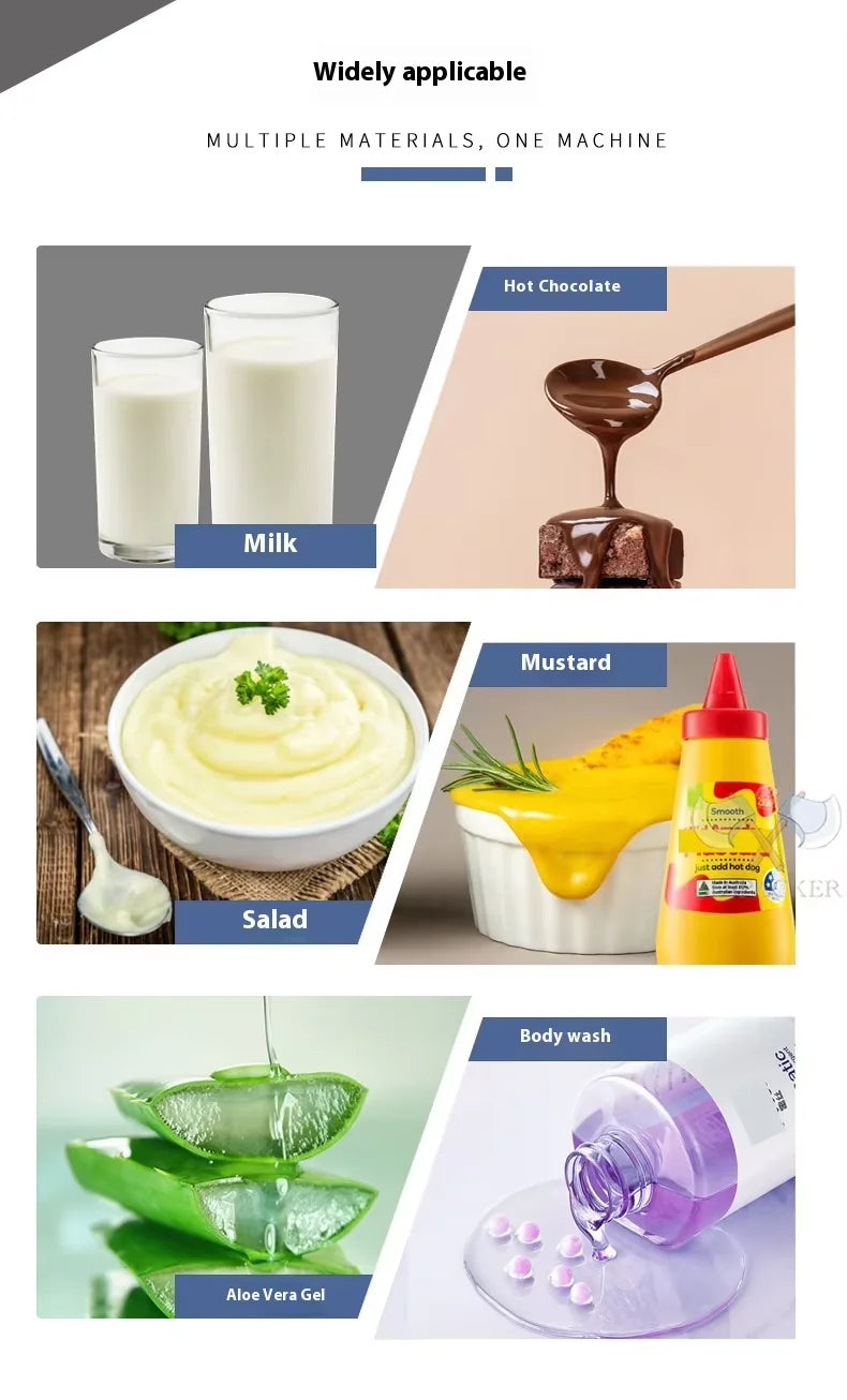 TEBAK 100-1000ml Double Head Shampoo Cream Ketchup Face Cream Cosmetic Oil Jam Lotion Chocolate Honey Food Paste Filling Machine