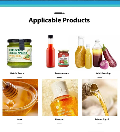 TEBAK Automatic Liquid Machine Small Bottles Lotion Cream Cosmetic Food Viscous Liquid Filling Machine With Conveyor and Hopper