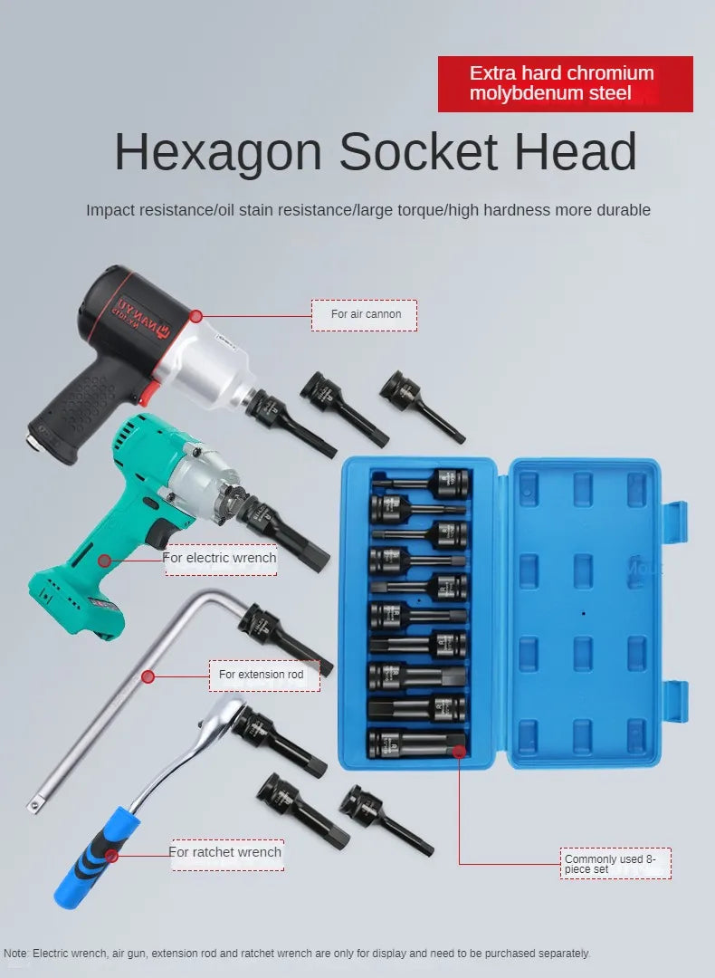 TEBAK 1pcs Metric 1/2 Inch Hexagon Screwdriver Bit Security Bit Set Hex Slotted Star Bit