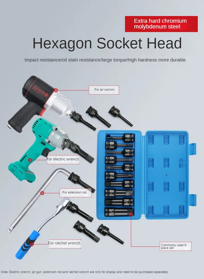 TEBAK 1pcs Metric 1/2 Inch Hexagon Screwdriver Bit Security Bit Set Hex Slotted Star Bit
