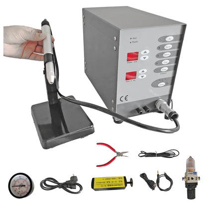 TEBAK Newest 100A Spot Welding Machine Portable for Jewelry Welding Handled for Gold Silver Pulse Arc Argon Soldering Welder