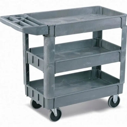 Tray Top Trolley Cart 2 Tier Stable Utility Plastic Service Cart Food Trolley for Restaurant