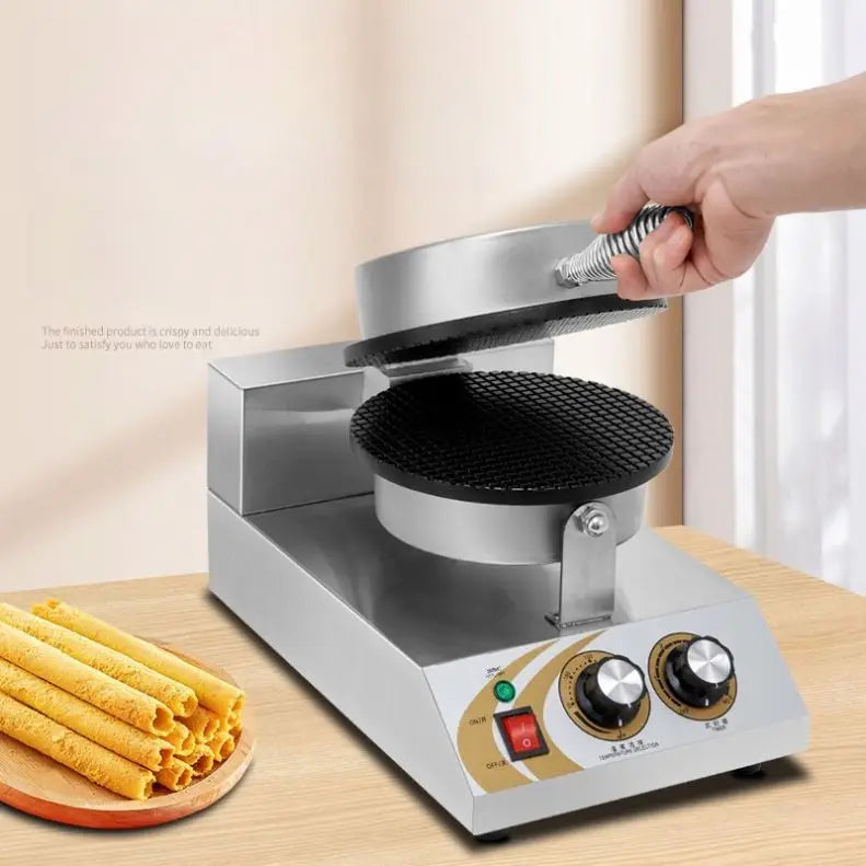 New Technology Stainless Commercial Double Cone Crispy Egg Roll Small Type Convenient Ice Cream Cone Machine Maker