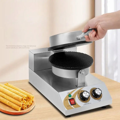 New Technology Stainless Commercial Double Cone Crispy Egg Roll Small Type Convenient Ice Cream Cone Machine Maker