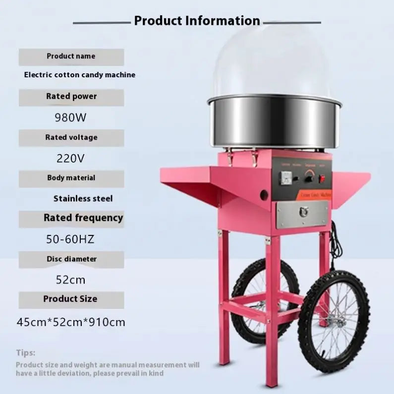 TEBAK Commercial Candy Floss Machine Pink Cotton Candy Floss Sugar Sweet Maker Cotton Candy Machine Marshmallow Making Machine