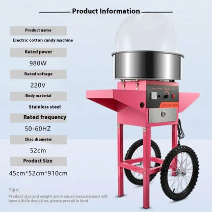 TEBAK Commercial Candy Floss Machine Pink Cotton Candy Floss Sugar Sweet Maker Cotton Candy Machine Marshmallow Making Machine